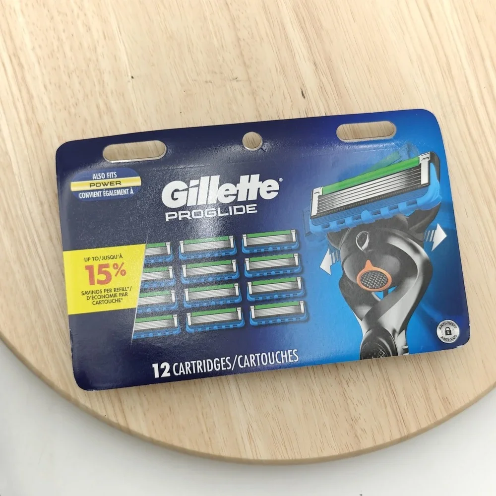 Gillette ProGlide Refill 12 Cartridges 5 Blade For Fusion Manual Blue Power New